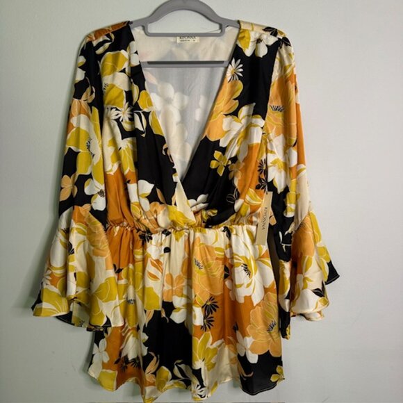 Kiyonna Plus Size Women's Floral Floral Blouse Size 0X / 10-12 NEW!!!! - Picture 1 of 6